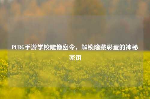 PUBG手游学校雕像密令,解锁隐藏彩蛋的神秘密钥