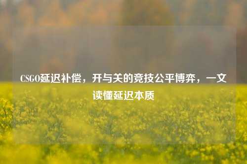 CSGO延迟补偿,开与关的竞技公平博弈,一文读懂延迟本质