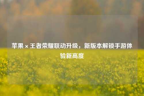 苹果×王者荣耀联动升级,新版本解锁手游体验新高度