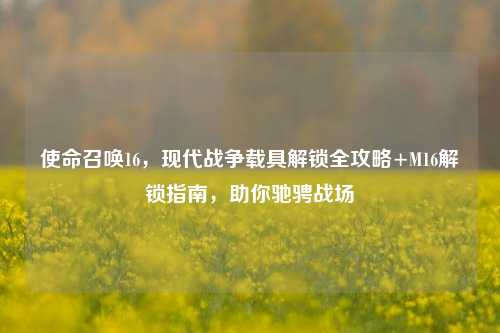 使命召唤16,现代战争载具解锁全攻略+M16解锁指南,助你驰骋战场
