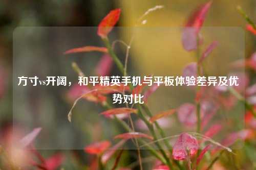 方寸vs开阔,和平精英手机与平板体验差异及优势对比
