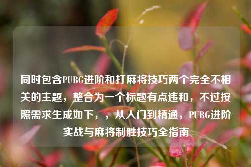 同时包含PUBG进阶和打麻将技巧两个完全不相关的主题,整合为一个标题有点违和,不过按照需求生成如下,,从入门到精通,PUBG进阶实战与麻将制胜技巧全指南