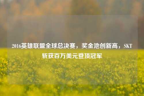2016英雄联盟全球总决赛,奖金池创新高,SKT斩获百万美元登顶冠军