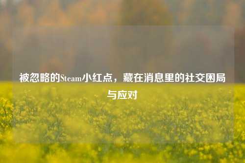 被忽略的Steam小红点,藏在消息里的社交困局与应对