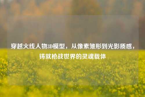 穿越火线人物3D模型,从像素雏形到光影质感,铸就枪战世界的灵魂载体