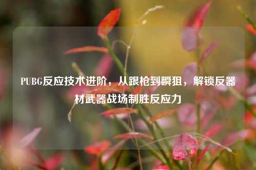 PUBG反应技术进阶,从跟枪到瞬狙,解锁反器材武器战场制胜反应力
