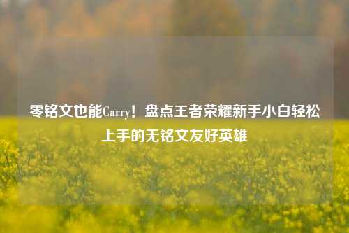 零铭文也能Carry!盘点王者荣耀新手小白轻松上手的无铭文友好英雄