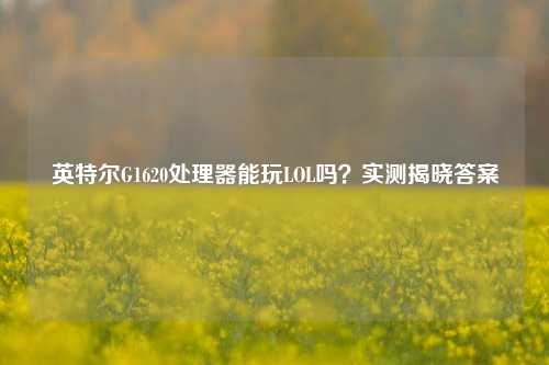 英特尔G1620处理器能玩LOL吗?实测揭晓答案