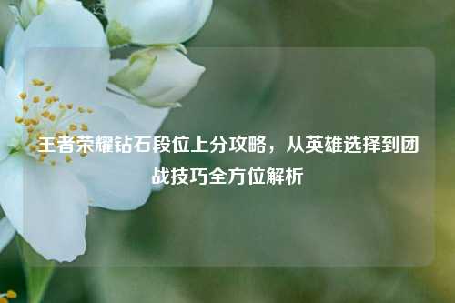 王者荣耀钻石段位上分攻略,从英雄选择到团战技巧全方位解析