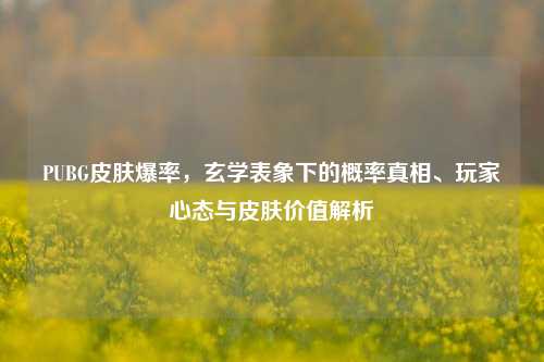 PUBG皮肤爆率,玄学表象下的概率真相、玩家心态与皮肤价值解析