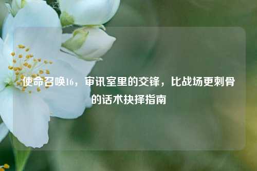 使命召唤16,审讯室里的交锋,比战场更刺骨的话术抉择指南