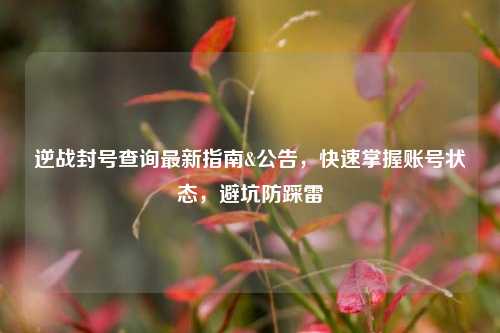 逆战封号查询最新指南&公告,快速掌握账号状态,避坑防踩雷