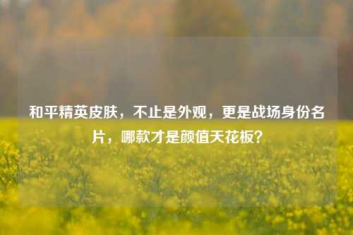 和平精英皮肤,不止是外观,更是战场身份名片,哪款才是颜值天花板?