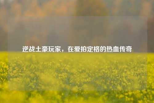 逆战土豪玩家,在爱拍定格的热血传奇