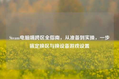 Steam电脑端跨区全指南,从准备到实操,一步搞定换区与换设备游戏设置