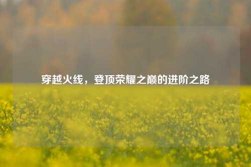 穿越火线,登顶荣耀之巅的进阶之路