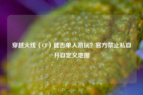 穿越火线(CF)能否单人游玩?官方禁止私自开自定义地图