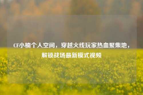CF小楠个人空间,穿越火线玩家热血聚集地,解锁战场最新模式视频