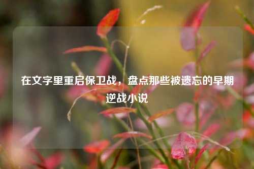 在文字里重启保卫战,盘点那些被遗忘的早期逆战小说