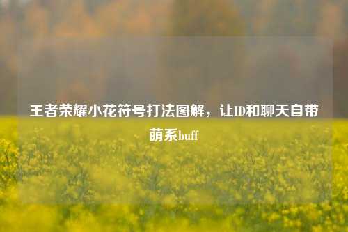 王者荣耀小花符号打法图解,让ID和聊天自带萌系buff