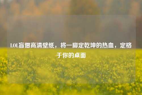 LOL盲僧高清壁纸,将一脚定乾坤的热血,定格于你的桌面