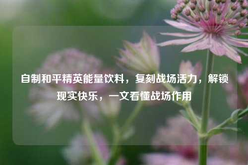 自制和平精英能量饮料,复刻战场活力,解锁现实快乐,一文看懂战场作用