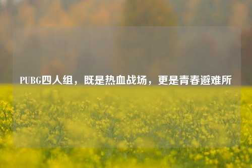 PUBG四人组,既是热血战场,更是青春避难所