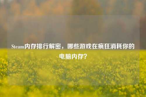 Steam内存排行解密,哪些游戏在疯狂消耗你的电脑内存?