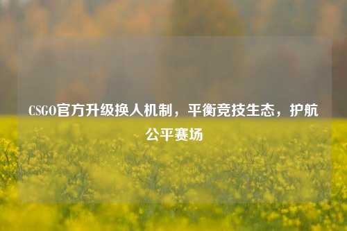 CSGO官方升级换人机制,平衡竞技生态,护航公平赛场
