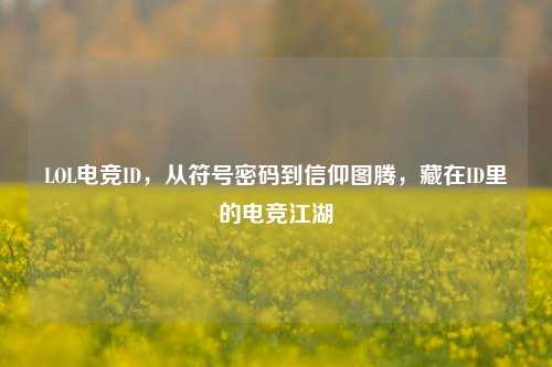 LOL电竞ID,从符号密码到信仰图腾,藏在ID里的电竞江湖