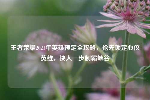 王者荣耀2021年英雄预定全攻略,抢先锁定心仪英雄,快人一步制霸峡谷