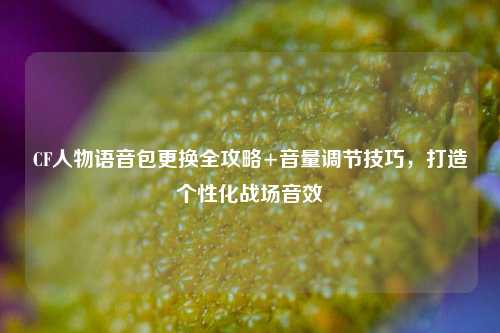 CF人物语音包更换全攻略+音量调节技巧,打造个性化战场音效