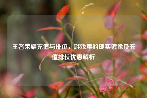王者荣耀充值与排位,游戏里的现实镜像及充值排位优惠解析